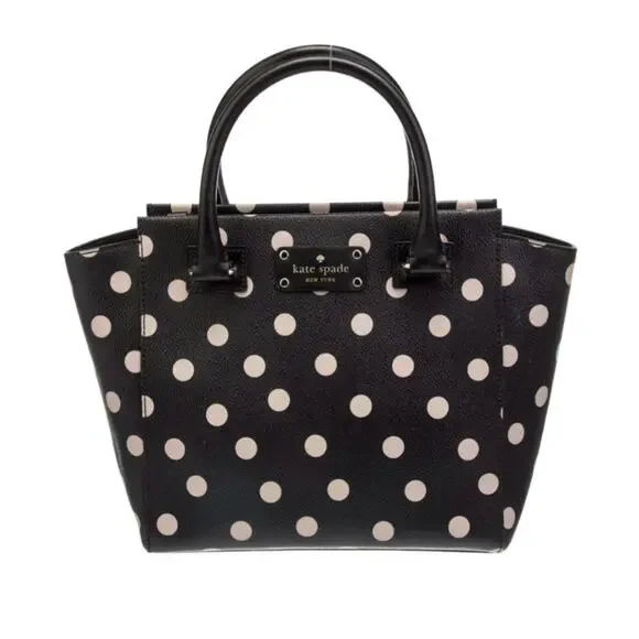 Kate Spade Totebag - Polkadot - Pink Black - Y2k Shoulder Purse - Clutch Purse